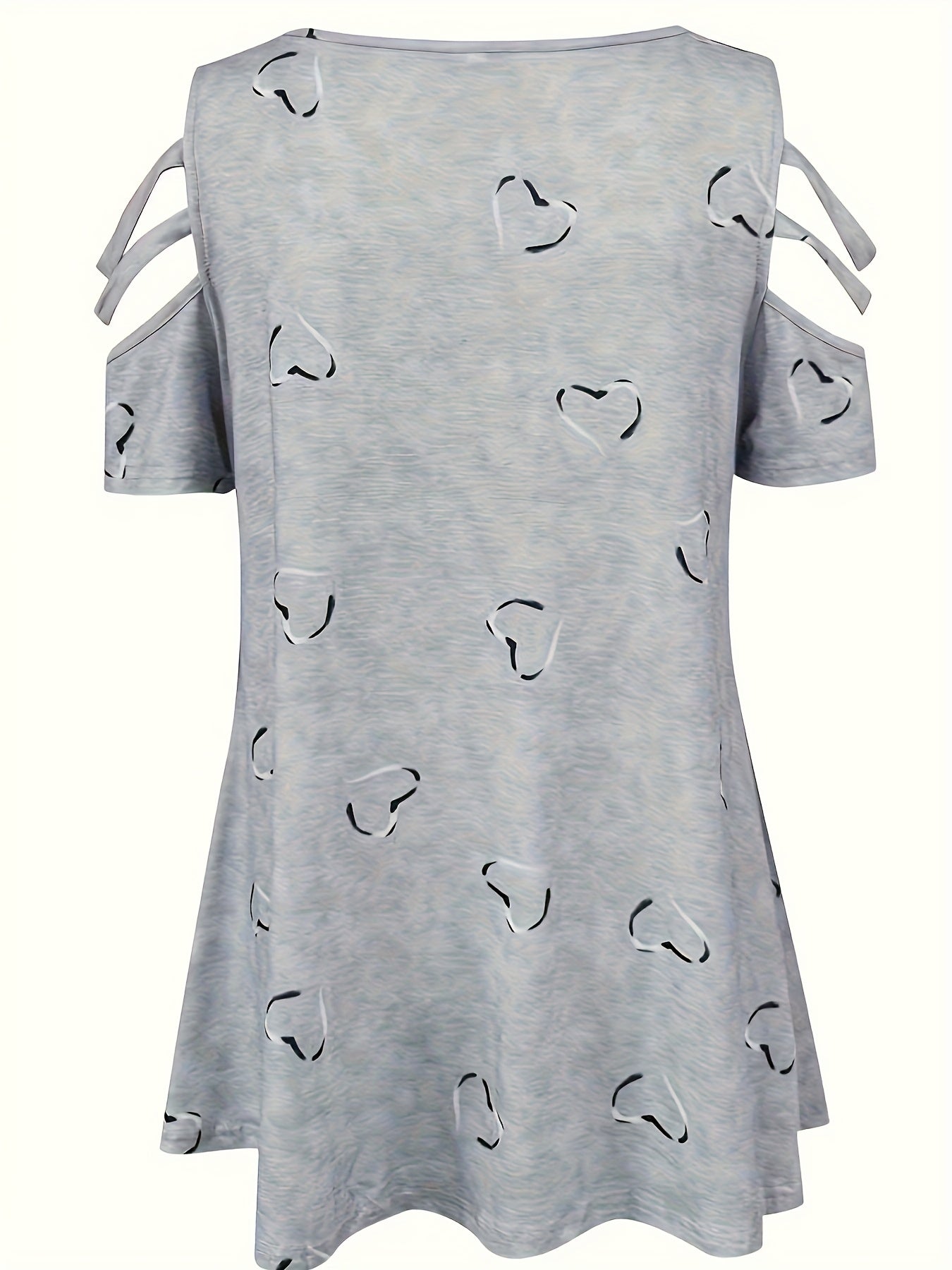 Camisetas casuales de mujer con cuello en V y detalle de cremallera, estampado de corazón, ligeras