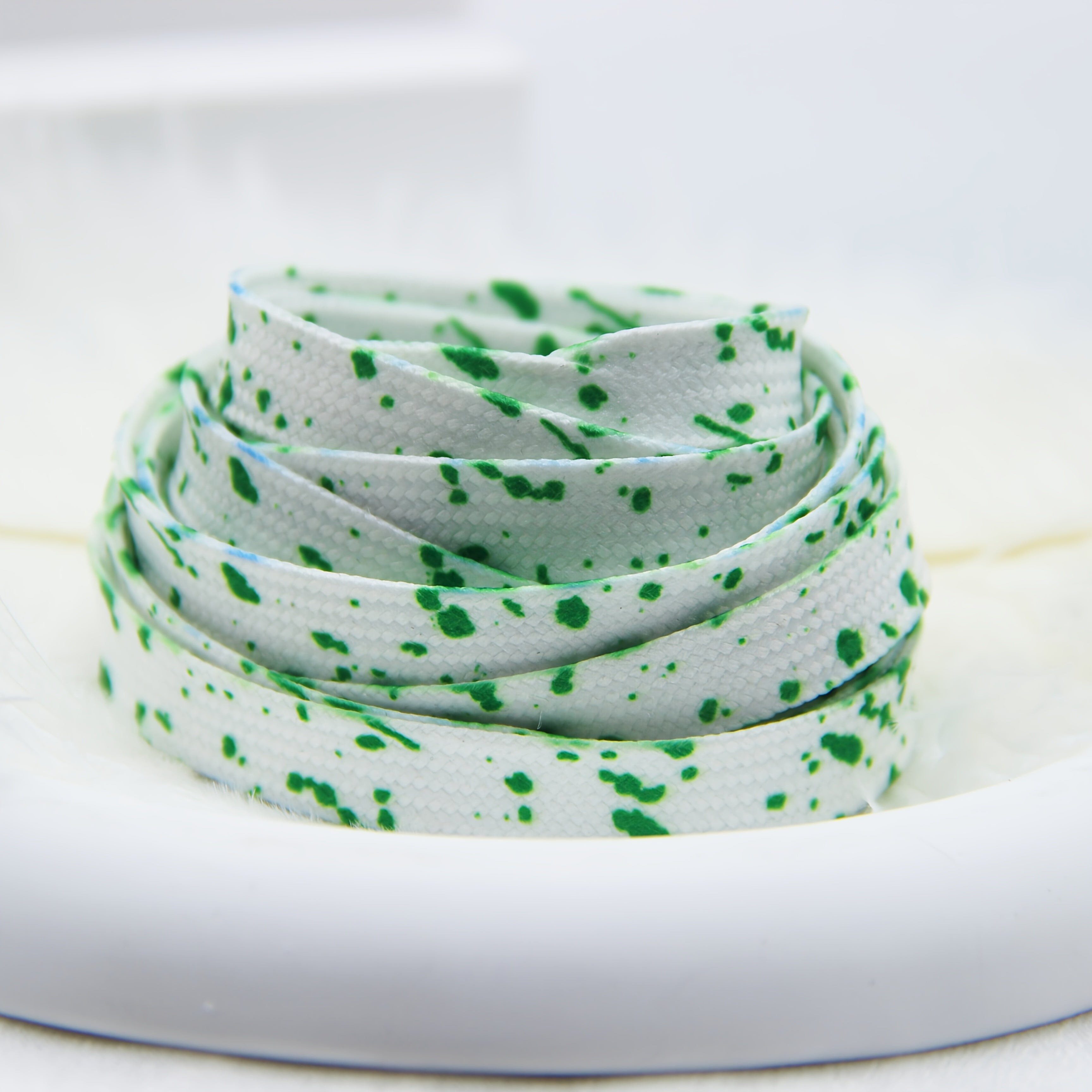 Unisex Canvas Shoe Laces Colorful Ink Tie Dye Pattern 2 Pairs