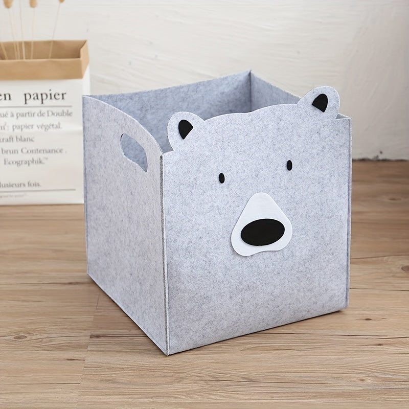 Felt saqlash kubi tashkilotchisi savat, kir yuvish, o'yinchoqlar va kiyimlar uchun, 1 dona