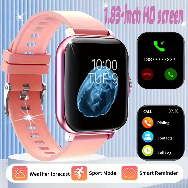 Men Women Alloy Smartwatch 1.83-Inch Touch Screen Sports Watch with Notifications