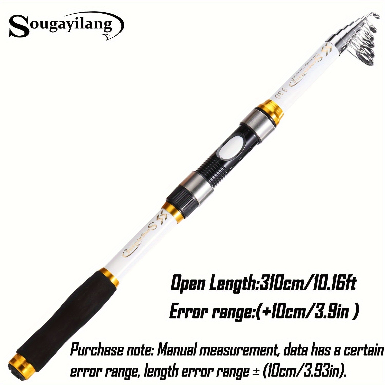 Telescopic Fishing Rod 1.8-3.3M Fiberglass Saltwater Bait Spinning Medium Action