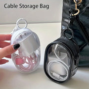 Mini Transparent Zipper Organizer with Keychain and Multiple Functions