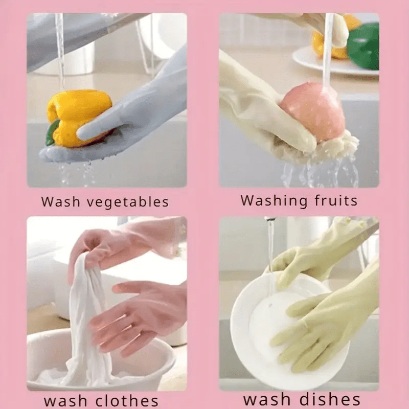 Lightweight Waterproof PVC Cleaning Gloves Non-Slip Household Use