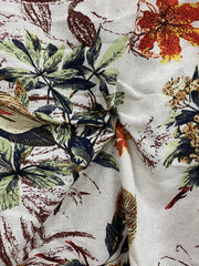 Plus Size Women's Cotton Long Sleeve Floral Blouse Casual Button-Up Shirt