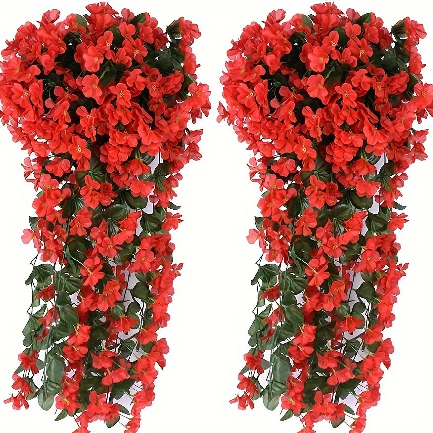 2pcs Violet Ivy Artificial Flowers for Outdoor and Wedding Decor