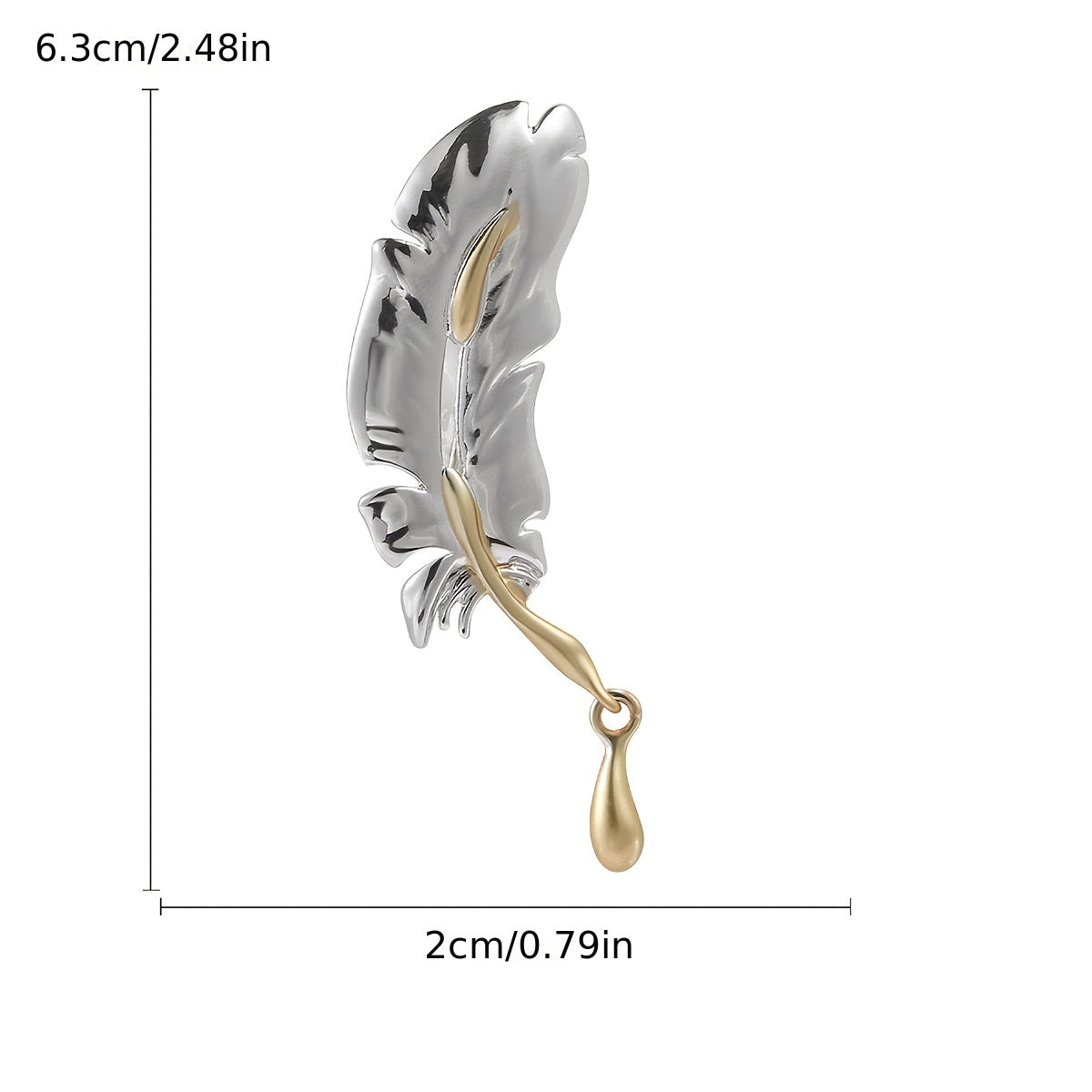 Women's Enamel Feather Brooch Pin Elegant Jewelry Accessory for Ladies