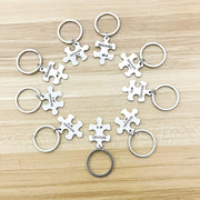 Set of 5-10 Engraved Stainless Steel Best Friends Puzzle Keychains for Graduation Christmas