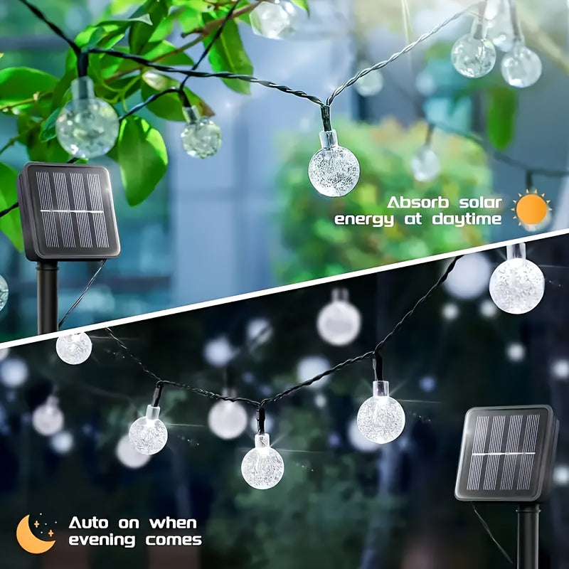 Solar-Powered LED Bubble Lights with Smart Sensor Adjustable Brightness for Garden Pathway and Wedding