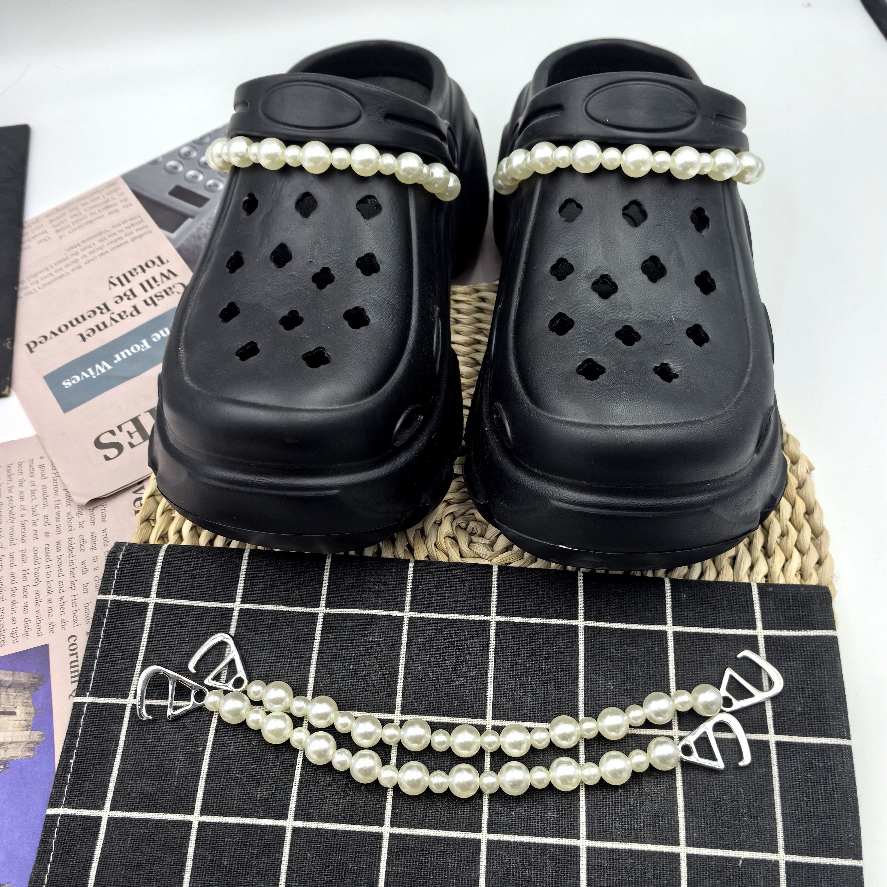 Women Pearl Chain Shoe Accessories Lightweight Stylish Dress Up Footwear