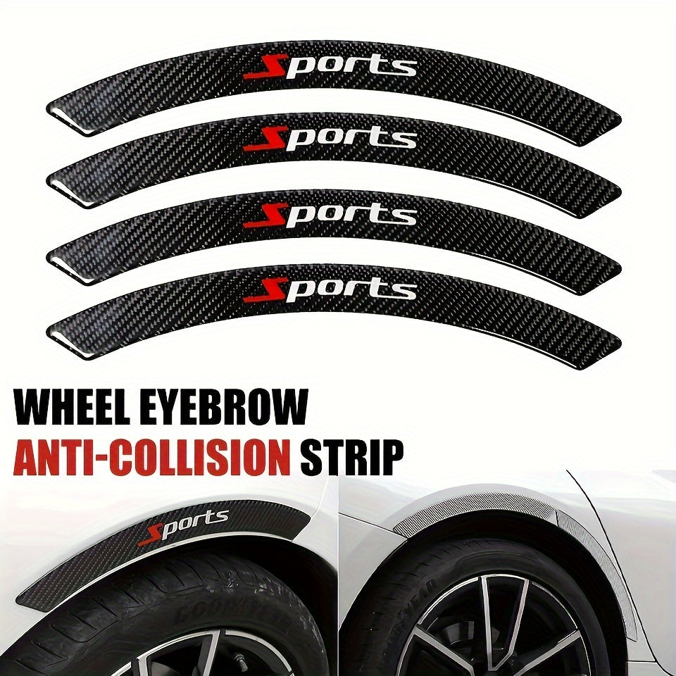 Universal Carbon Fiber Fender Flares Scratch Resistant Wheel Eyebrow Protector Set
