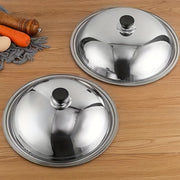 Stainless Steel Pot Lid with Heat-Resistant Bead Handle Fits Different Sizes Easy to Clean