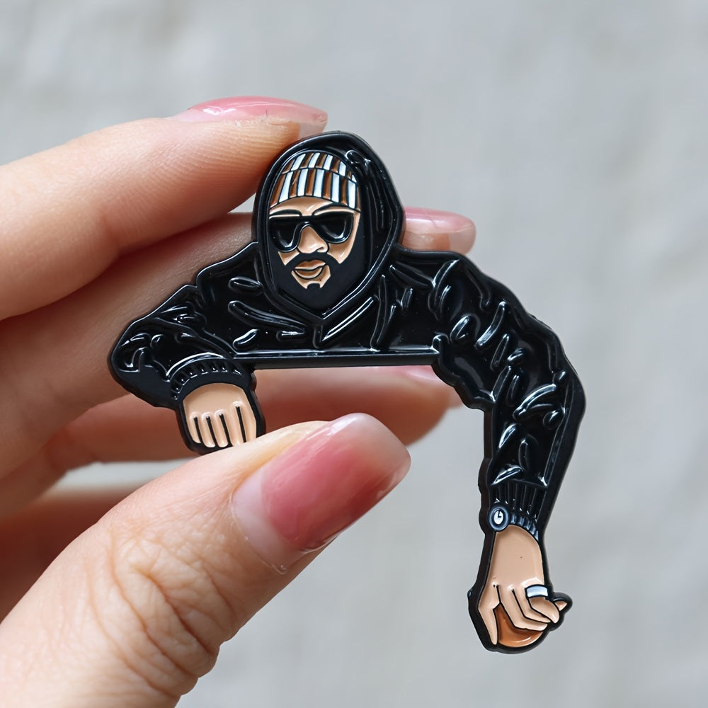 Qora emal pin, zink alloy, moda kiyimlari, shlyapa aksessuari