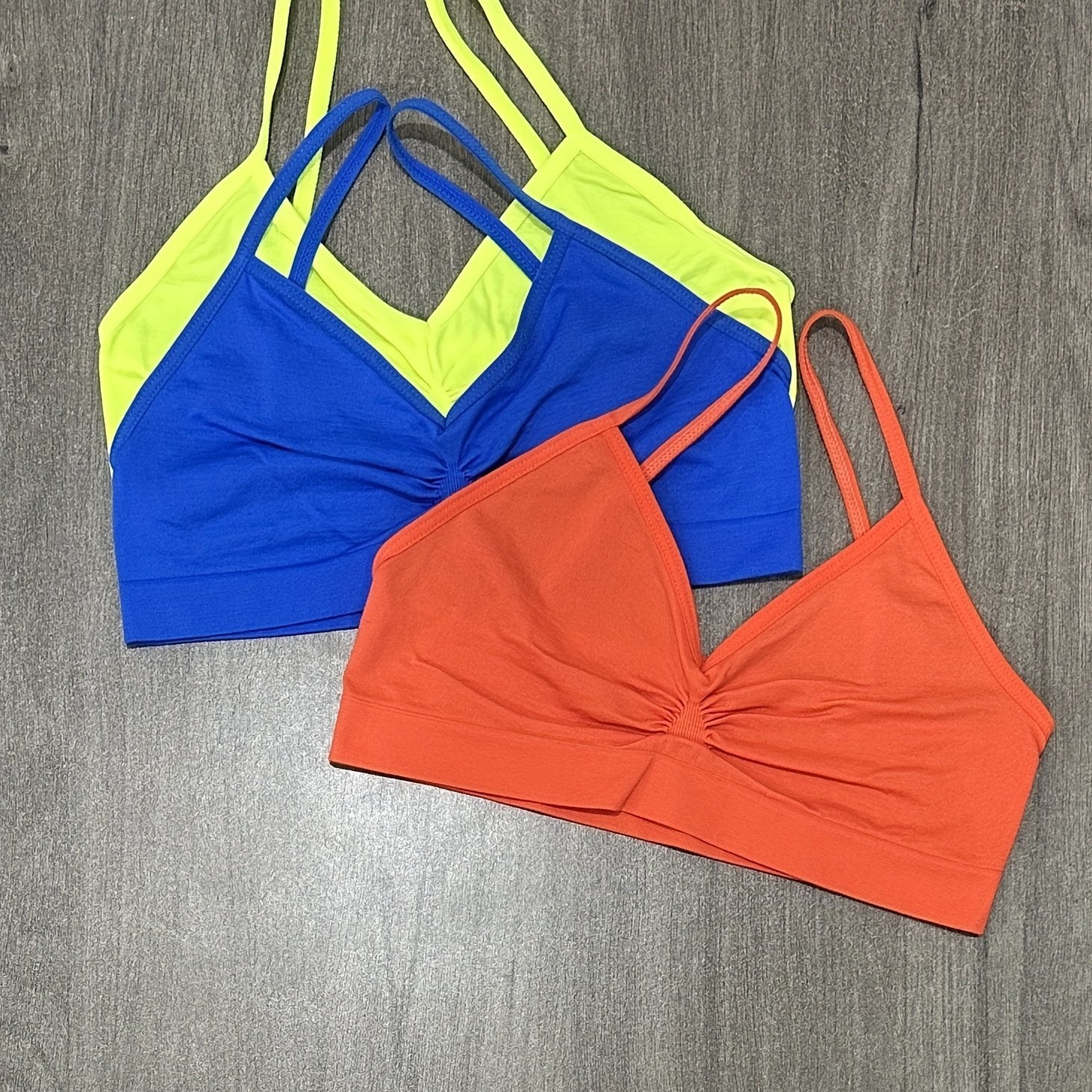 Women’s 3-Pack Seamless Bralettes Soft Stretch Knit No Underwire Padded Solid