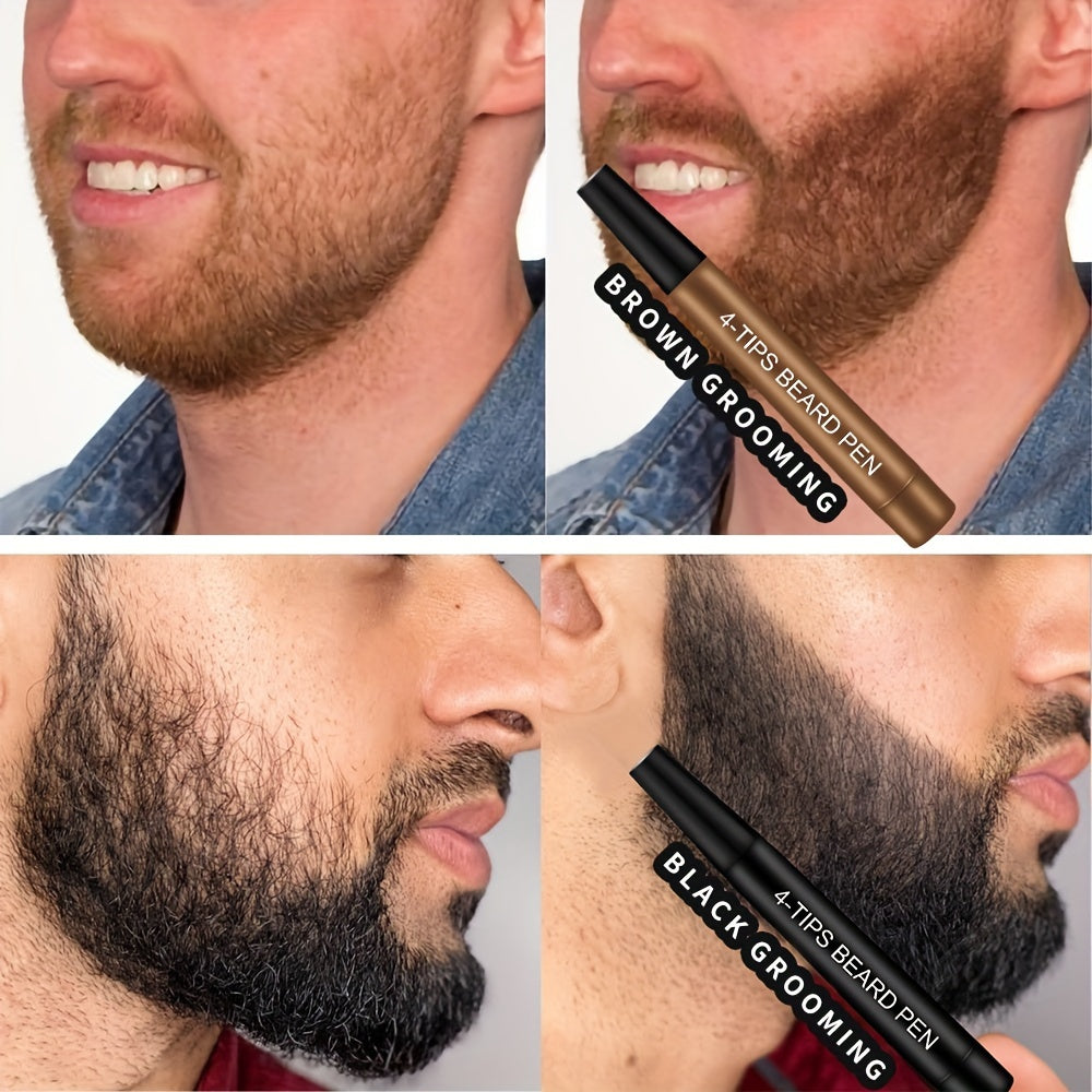 Kit de bolígrafo rellenador de barba para hombres, sin parabenos, para dar forma y mejorar el vello facial