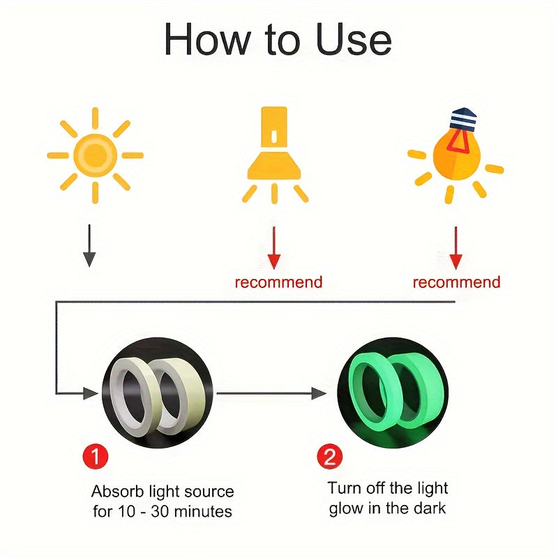 Glow-in-the-Dark PVC Safety Tape Self-Adhesive for Home Decor and Security