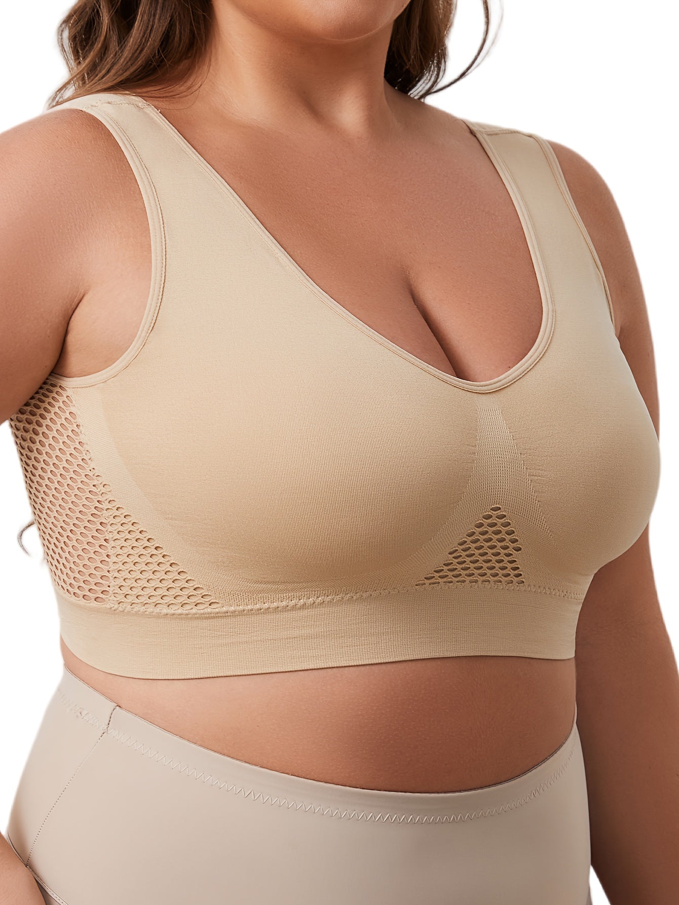 Women's Seamless Double-Layer Shock-Absorbing Sports Bra Black 1XL-5XL