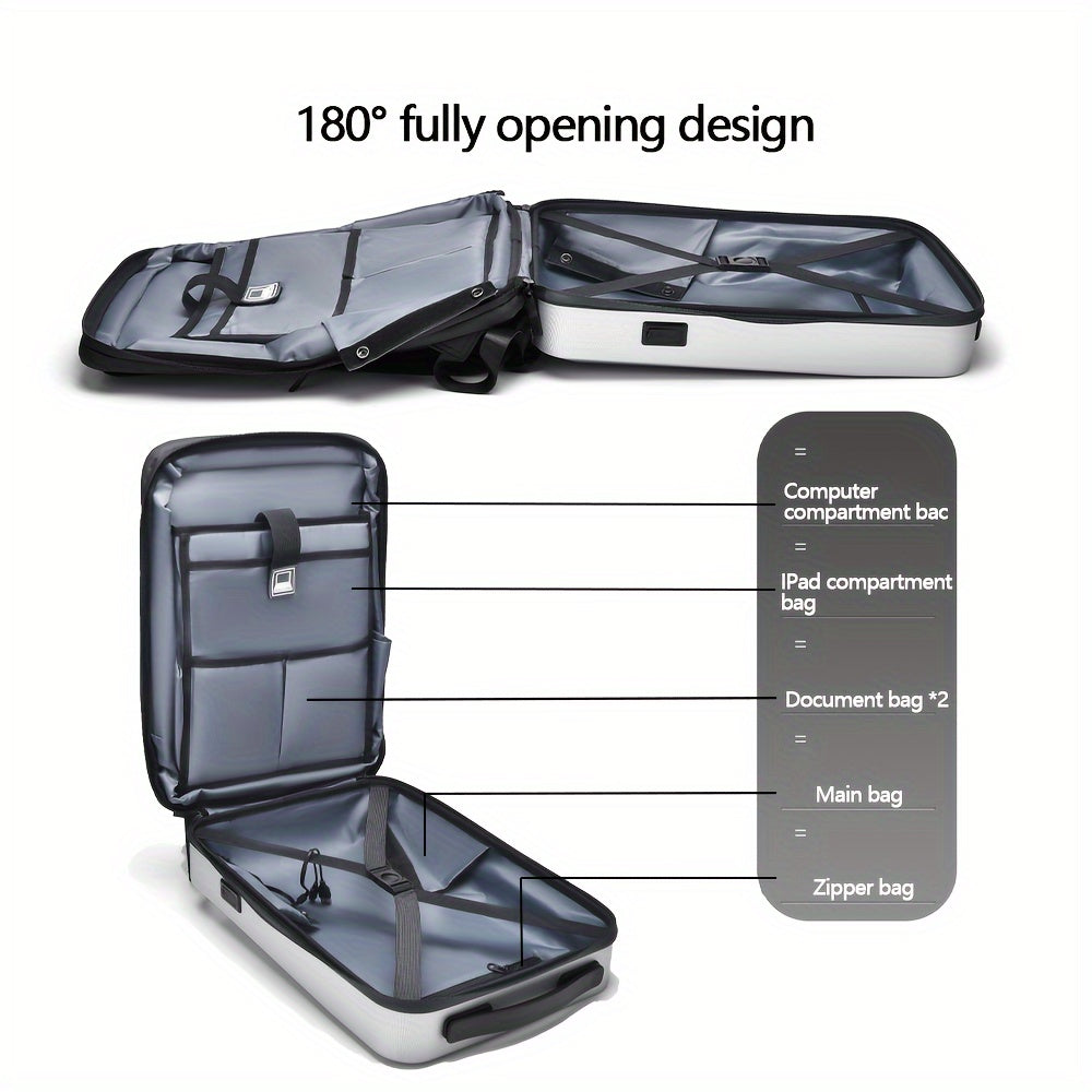 HUABUPS Katta Hajmli Noutbuk Ruksak USB Zaryadlash va Parol Qiluvchi Qopqoq bilan - Sayohat, Biznes, Maktab uchun Ideal - Mustahkam PVC, Ko'p Bo'limli Dizayn, Moslashtiriladigan Tasmalar|Ajoyib sovg'a