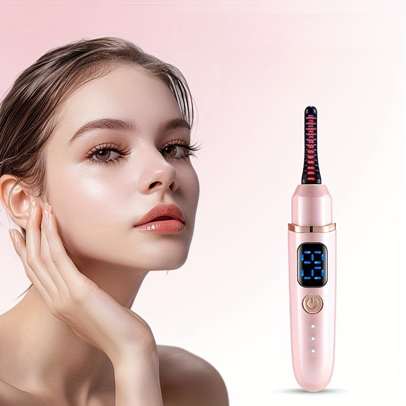 Electric Eyelash Curler 3-in-1 USB Rechargeable with 3 Temperature Settings Compact Travel Beauty Tool