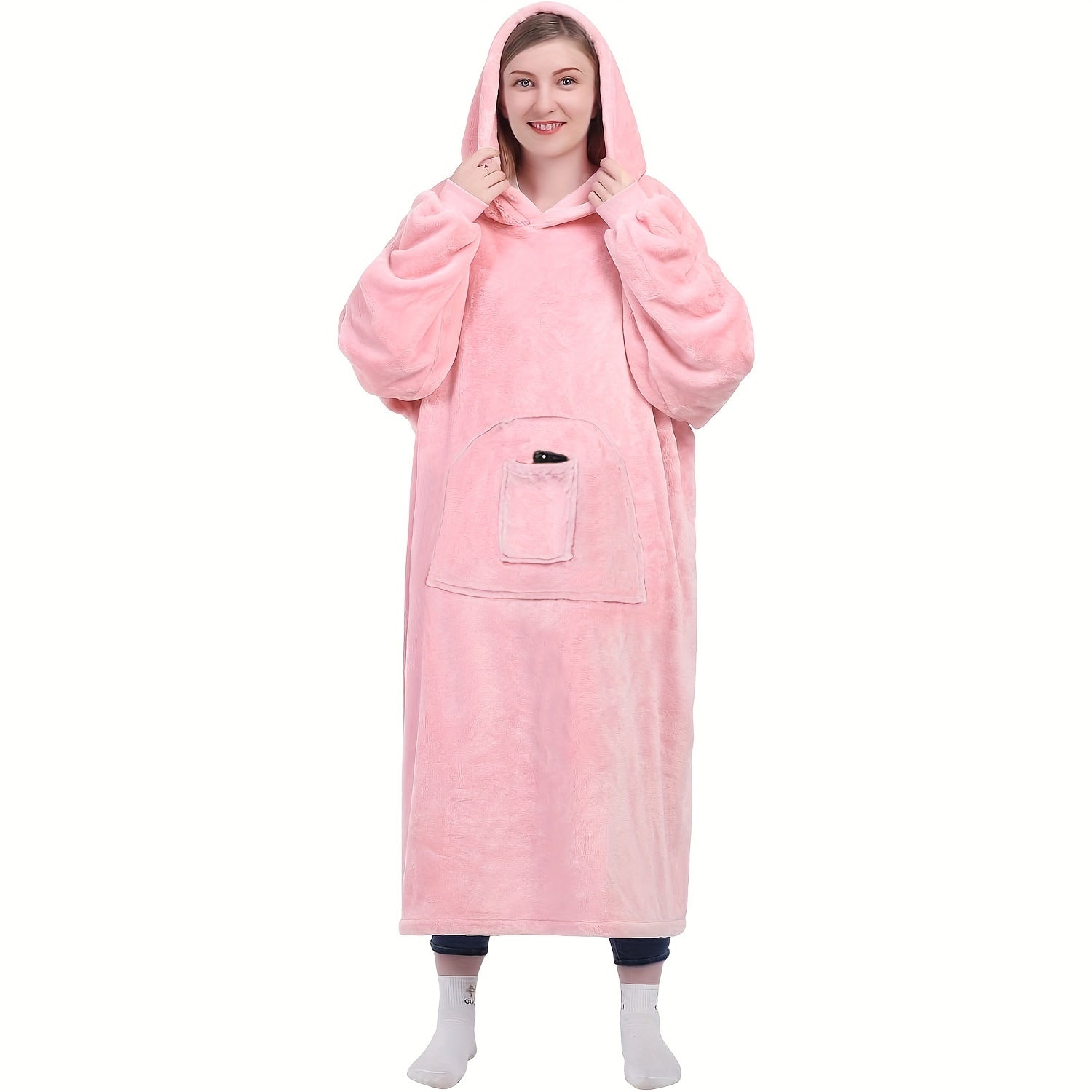 Свитшот-одеяло для женщин и мужчин - оверсайз, супер мягкий и теплый свитшот-одеяло с большим карманом - удобный и уютный для взрослых
