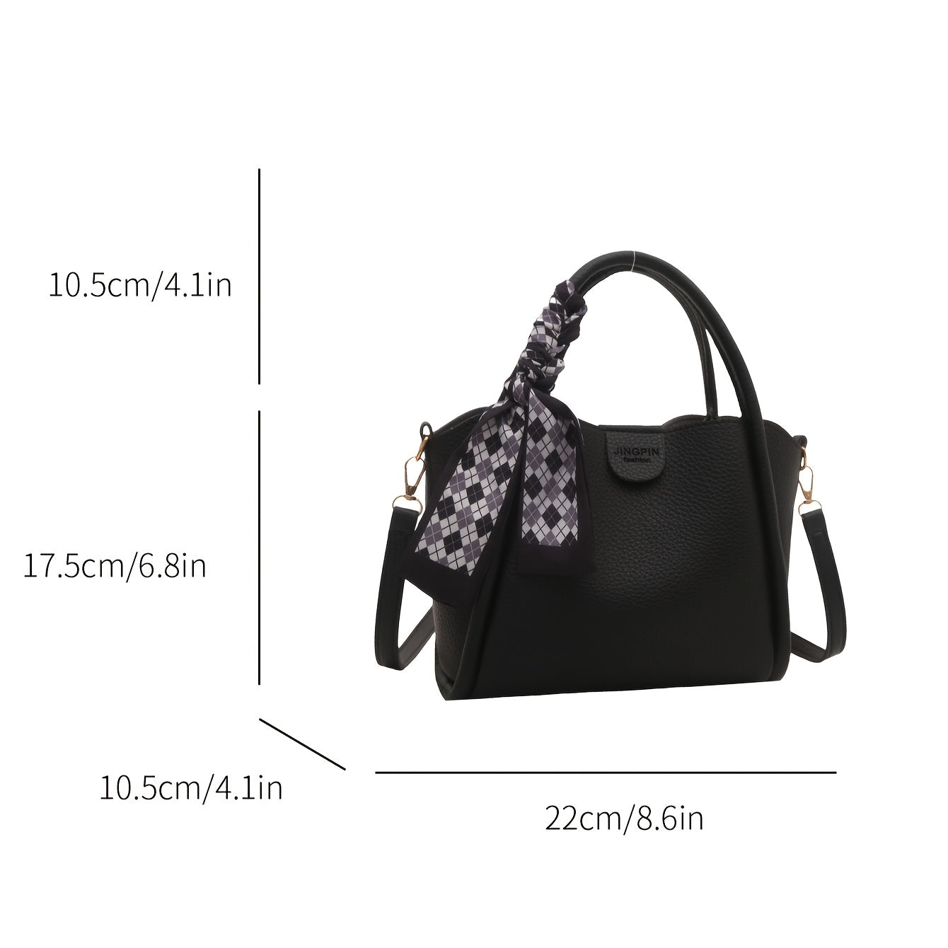 2024 Корейский стиль водонепроницаемый PU плечевая сумка-ведро с регулируемым ремнем в хаки, темно-коричневом, черном