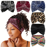 Women's Leopard Print Polyester Sports Headband Sweat Absorbing Breathable