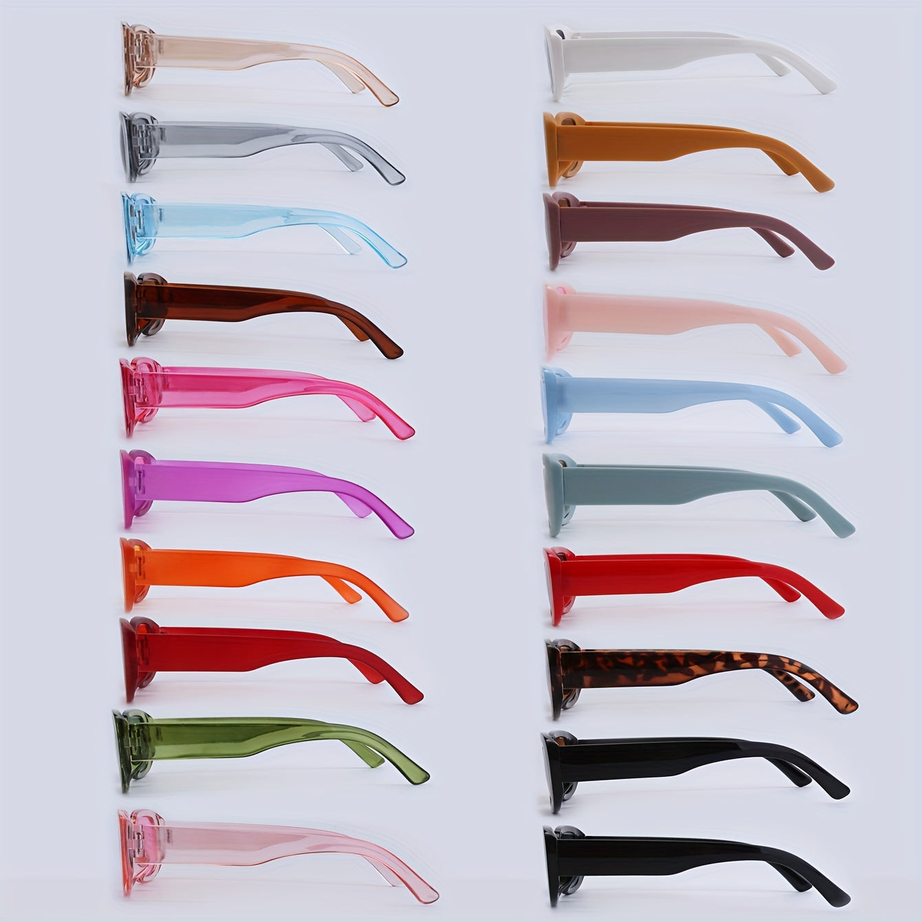 20pcs Black and White Square Decorative Glasses Retro Small Frame