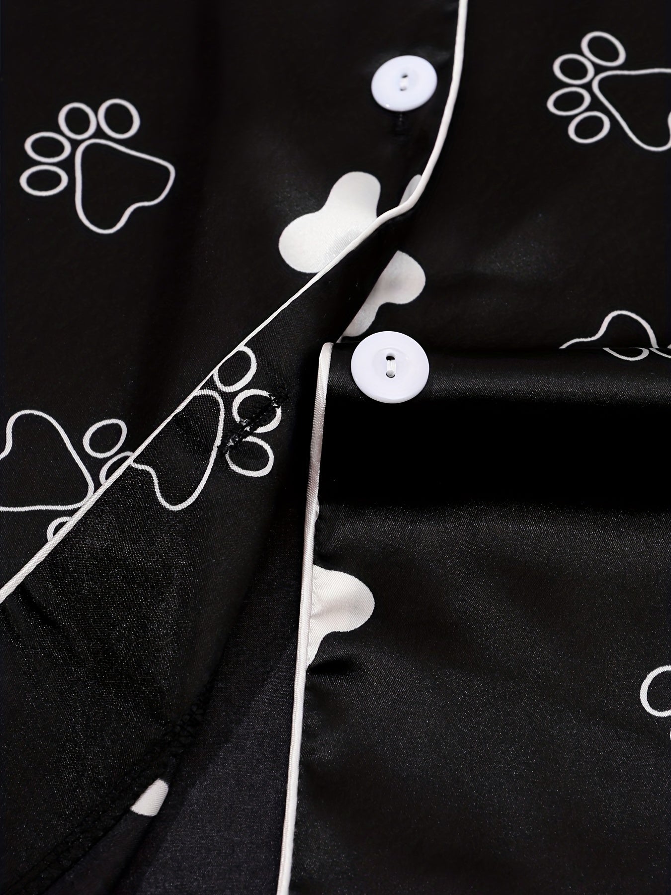 Plus Size Women's Cotton Short Sleeve Pajama Set with Dog Print