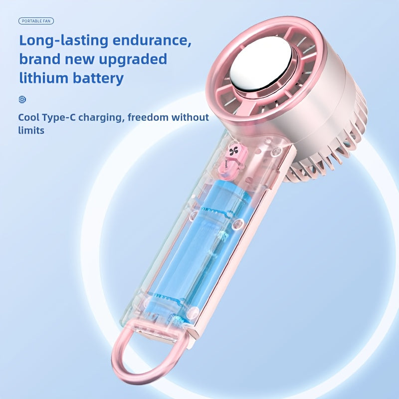 Portable Handheld Fan with Semiconductor Cooling Plate USB Rechargeable Quiet Indoor Outdoor Use