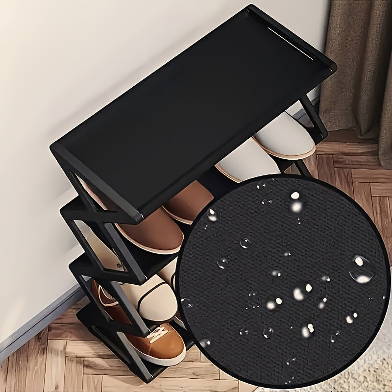 Оптимизируйте свое пространство с помощью нашей 4-уровневой складной полки для обуви — вмещает 12 пар обуви и увеличивает площадь хранения