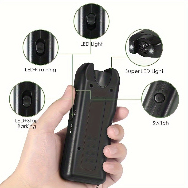 Battery-Powered Ultrasonic Dog Bark Deterrent with LED Light Safe and Effective