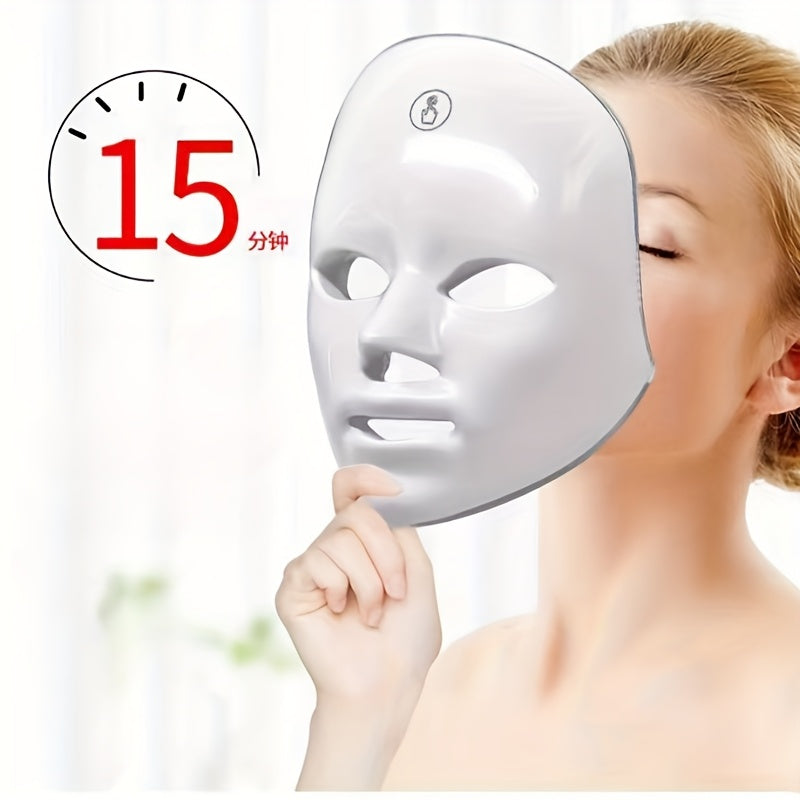 7-Color LED Facial Mask Wireless Rechargeable Skin Rejuvenation Device for Home and Salon