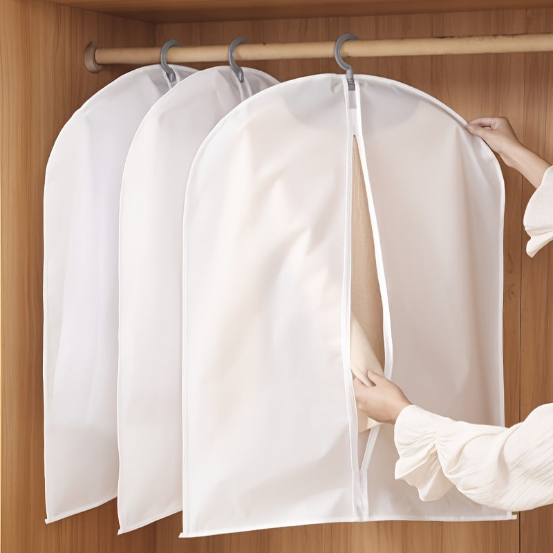 Juego de 5 bolsas de protección para prendas transparentes, impermeables, con colgador y cremalleras para organización de ropa