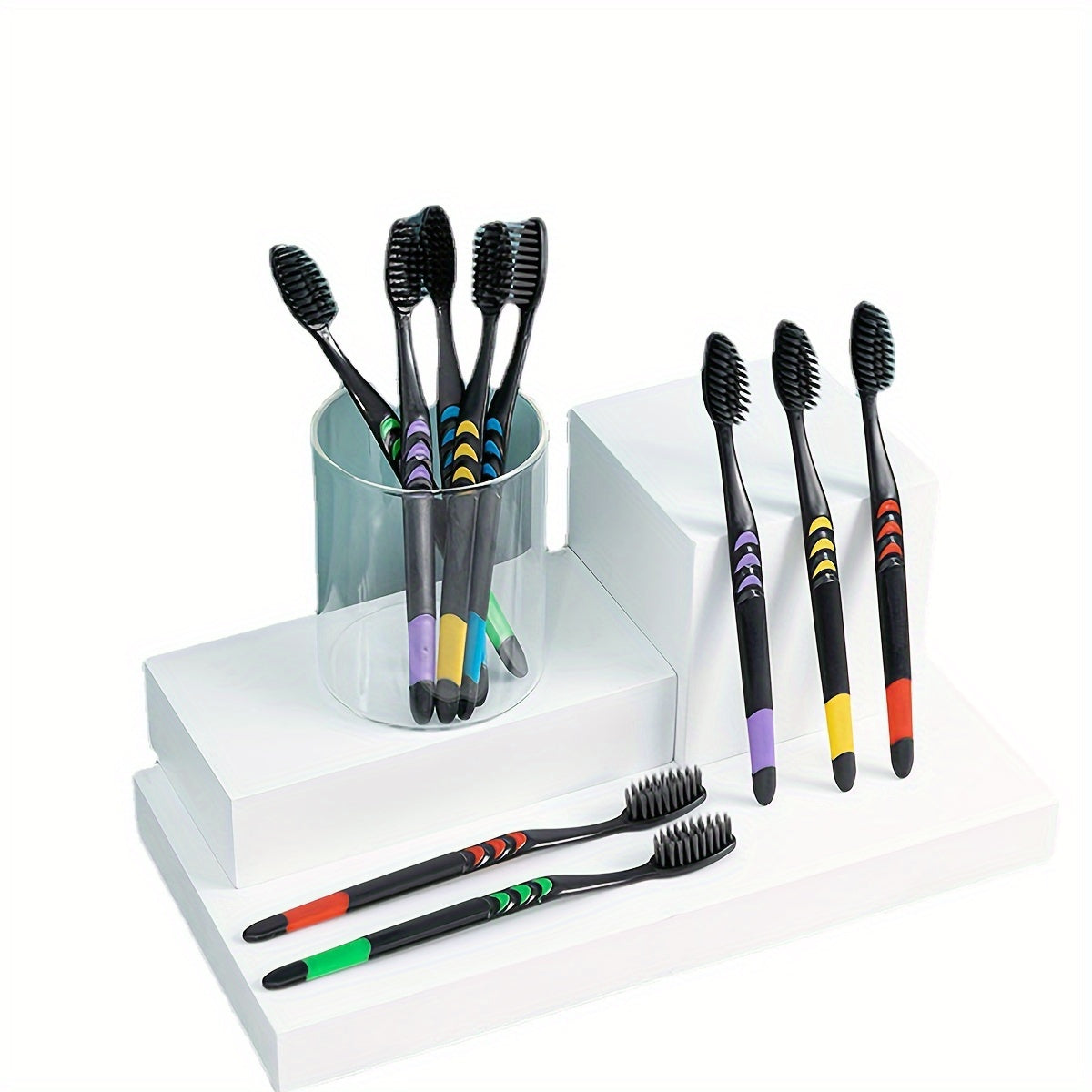 20 Soft Nylon Bristle Toothbrushes for Adults Travel Camping Set