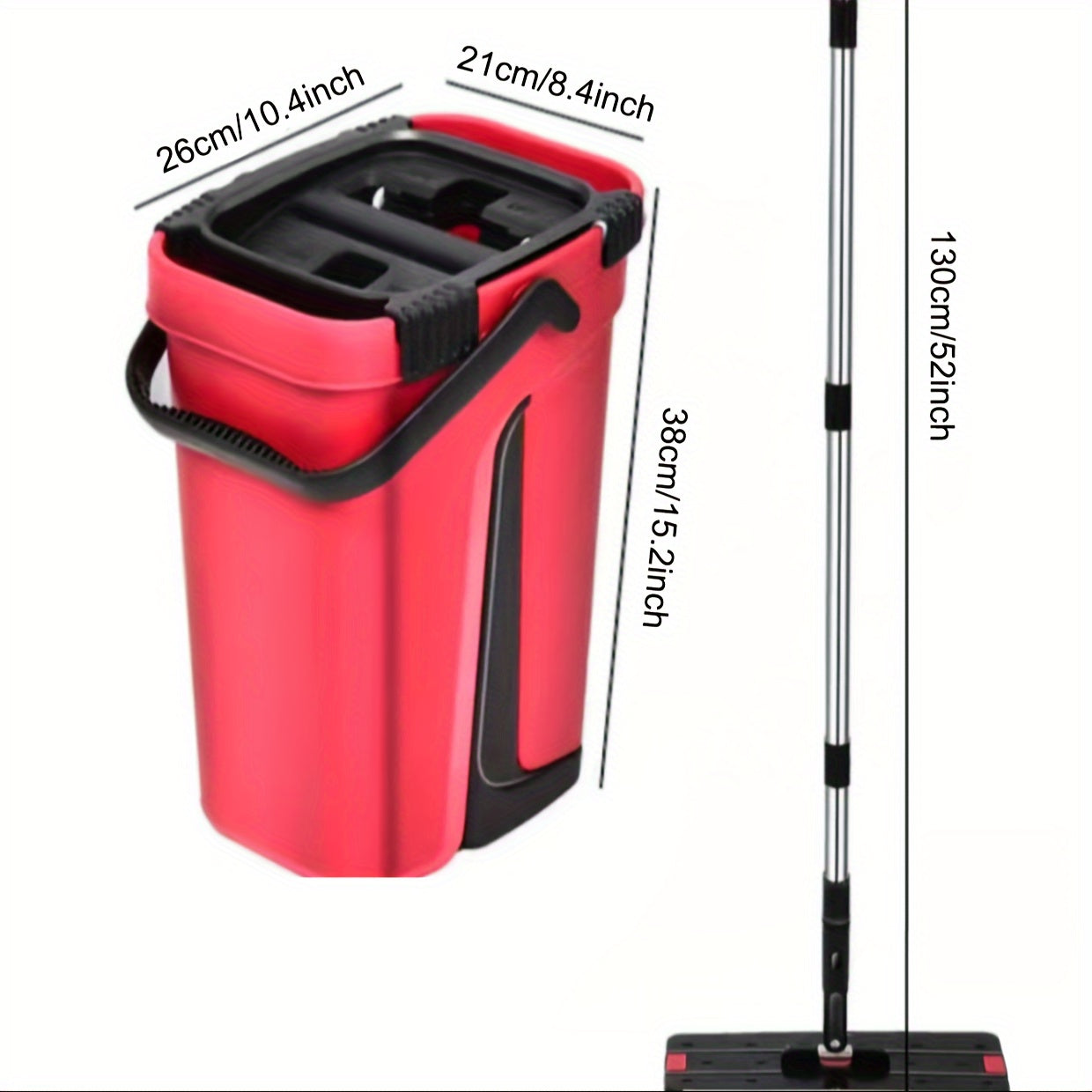 Microfiber Mop Set with 2 Reusable Pads, Stainless Steel Handle, Wet and Dry Cleaning