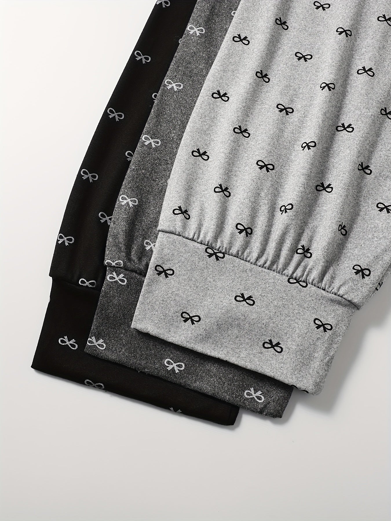 Plus Size Women's Lounge Pants Casual Joggers Sleep Pants Bow Print