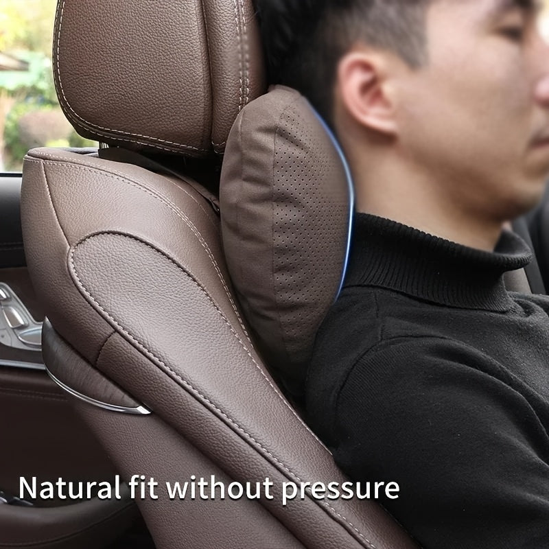 Car Neck Pillow Lumbar Support Cushion for Car Seats Soft Adjustable Black