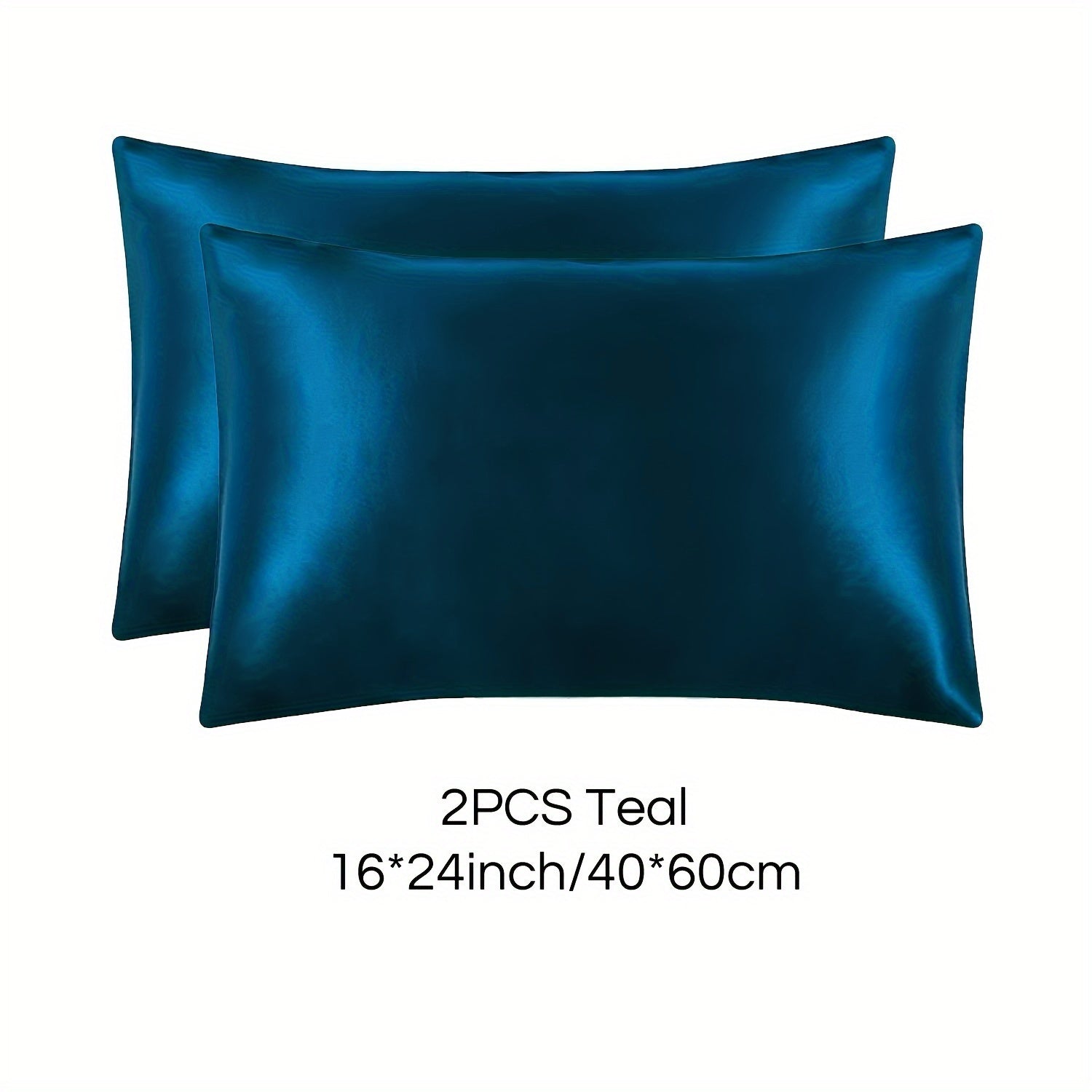 Set of 2 Mulberry Silk Pillowcases Hypoallergenic Satin Weave Solid Color Invisible Zipper Machine Washable Skin Hair Care