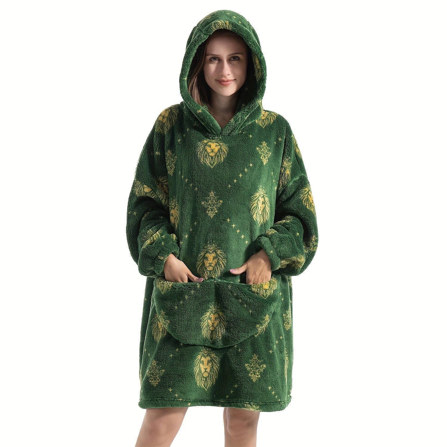 Oversized Sherpa Fleece Blanket Hoodie for Women Men Adults Ultra Soft Warm Wearable Sweatshirt Blanket