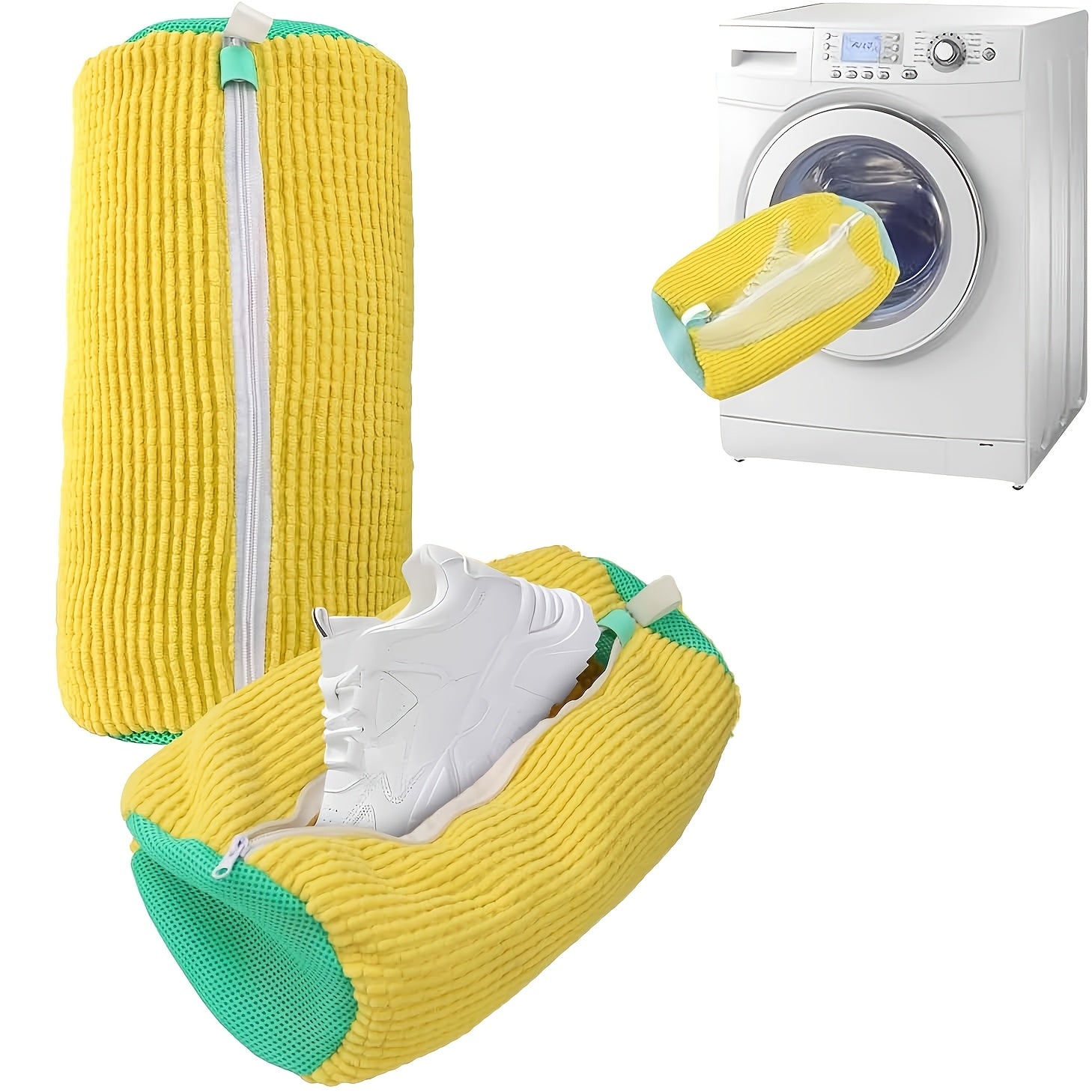 Multi-Purpose Polyester Fiber Knit Laundry Bags Set of 2 Reusable Zippered Delicate Wash Bags