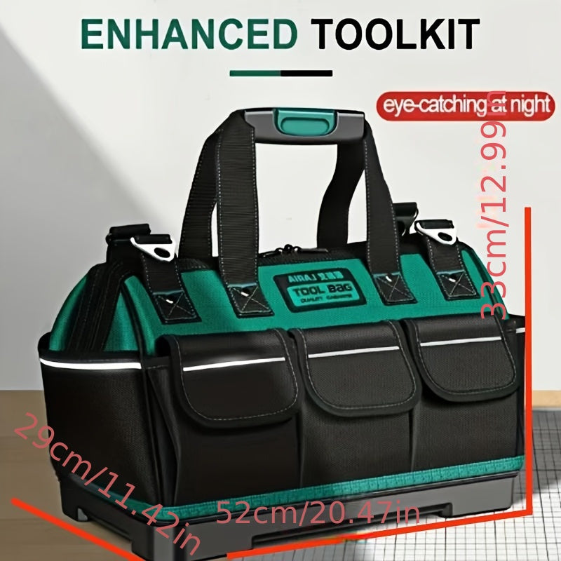 Waterproof Green Canvas Tool Bag with Reflective Strips