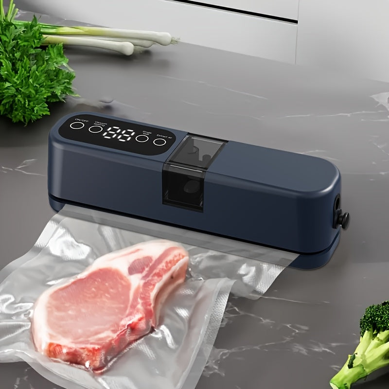 Портативный USB-заряжаемый автоматический вакуумный запайщик с двойным всасыванием для домашнего и уличного использования