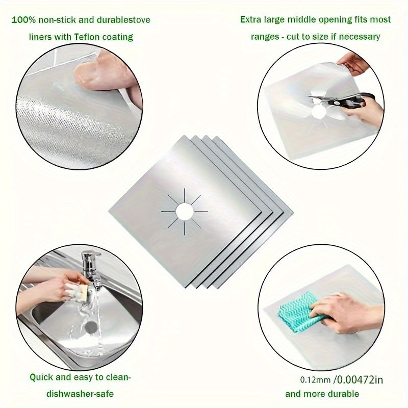Reusable Teflon Gas Stove Cover 0.12mm Non-Stick Quick Clean Protector