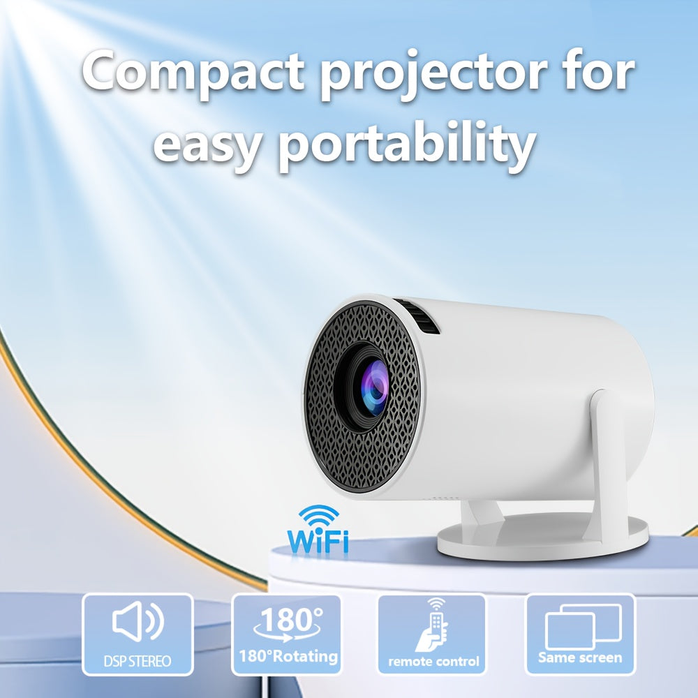 Mini Portable HD Smart Projector with Wi-Fi USB and 180° Adjustments