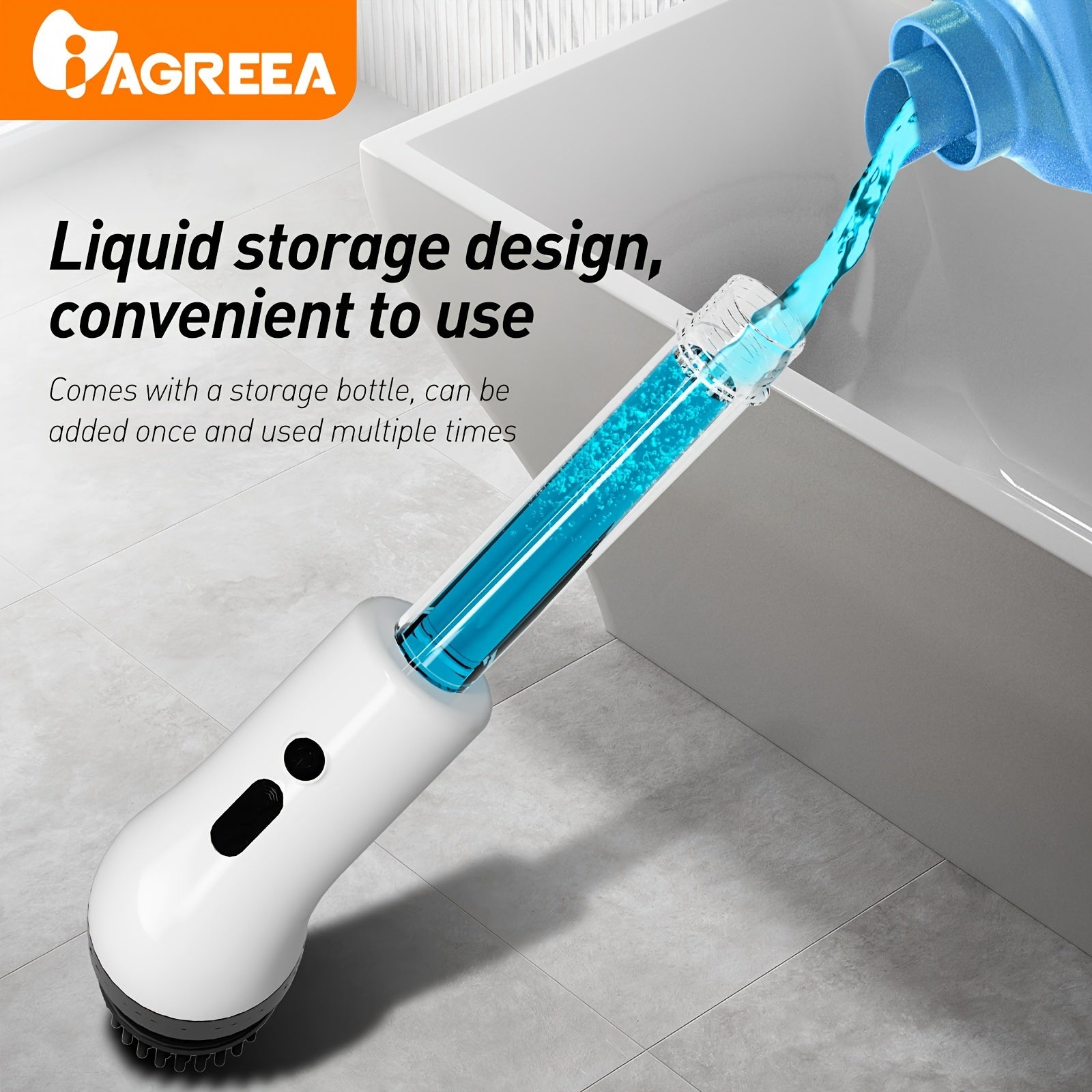 IAGREEA Elektrik aylanuvchi tozalovchi, sabun tarqatuvchi, USB zaryadlash va turli yuzalar uchun ko'p funksiyali tozalovchi cho'tka to'plami - 9/7/5 almashtiriladigan boshlar, ikki tezlik, qayta zaryadlanadigan litiy.