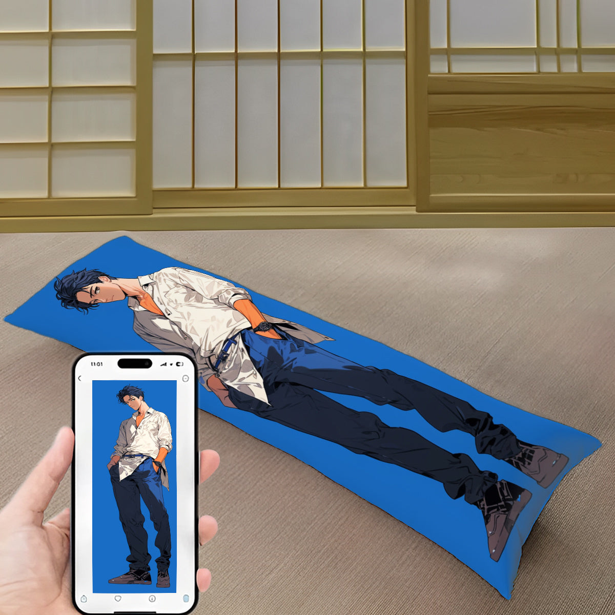 Custom Anime Photo Long Body Pillow Cover Soft Short Plush for Special Occasions