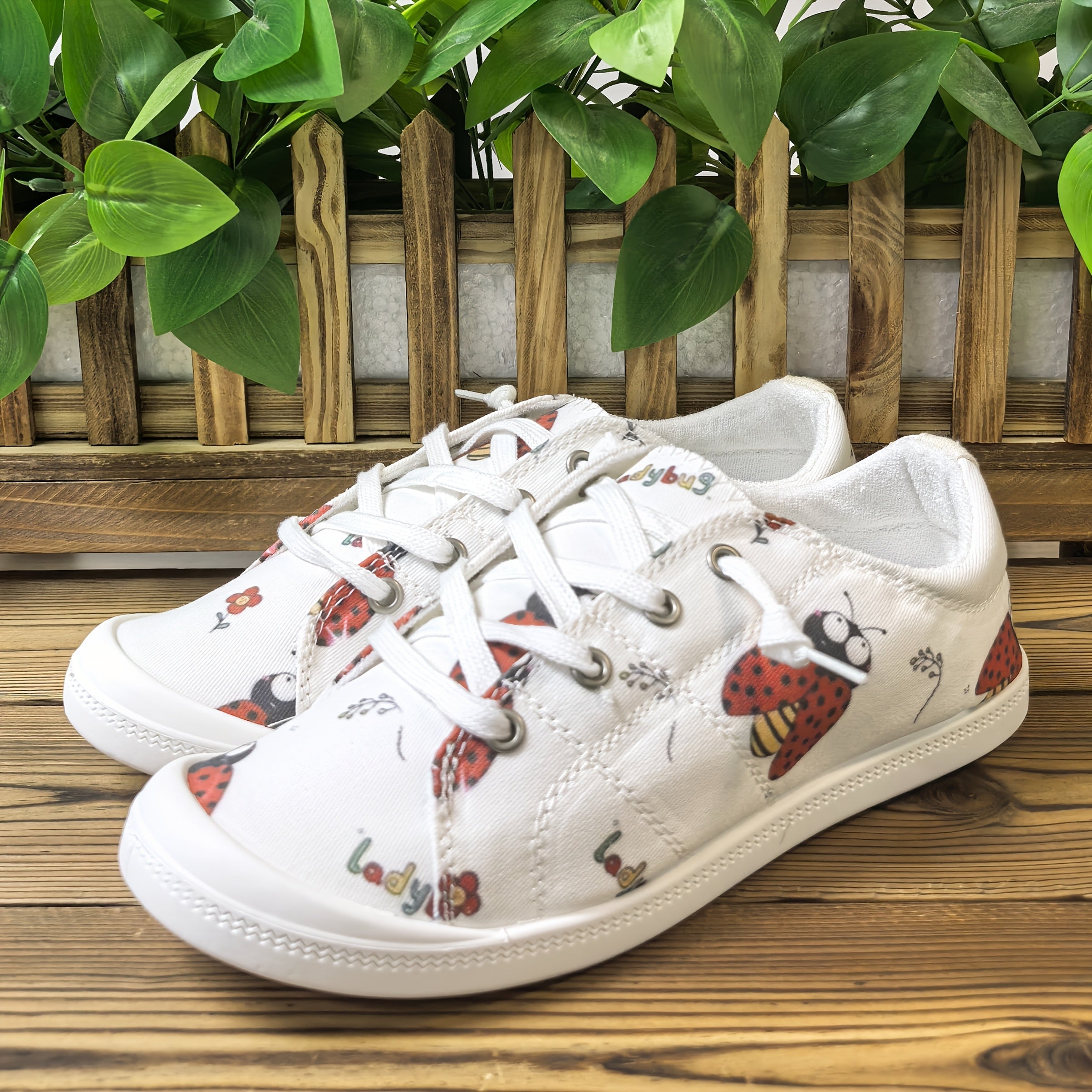 Women's Slip-On Sneakers with Floral Print, Lightweight Fabric, Comfortable Casual Shoes