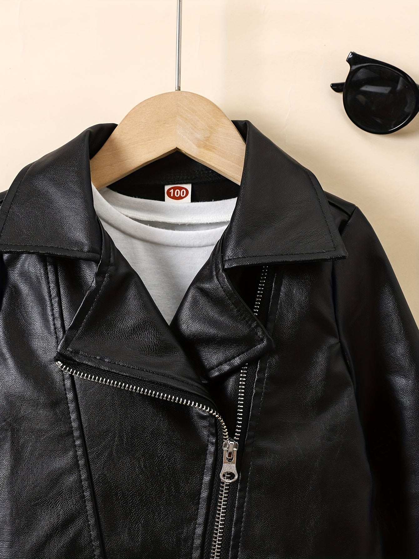 Kids' Long Sleeve Solid Color PU Jacket Fall Winter Regular Fit