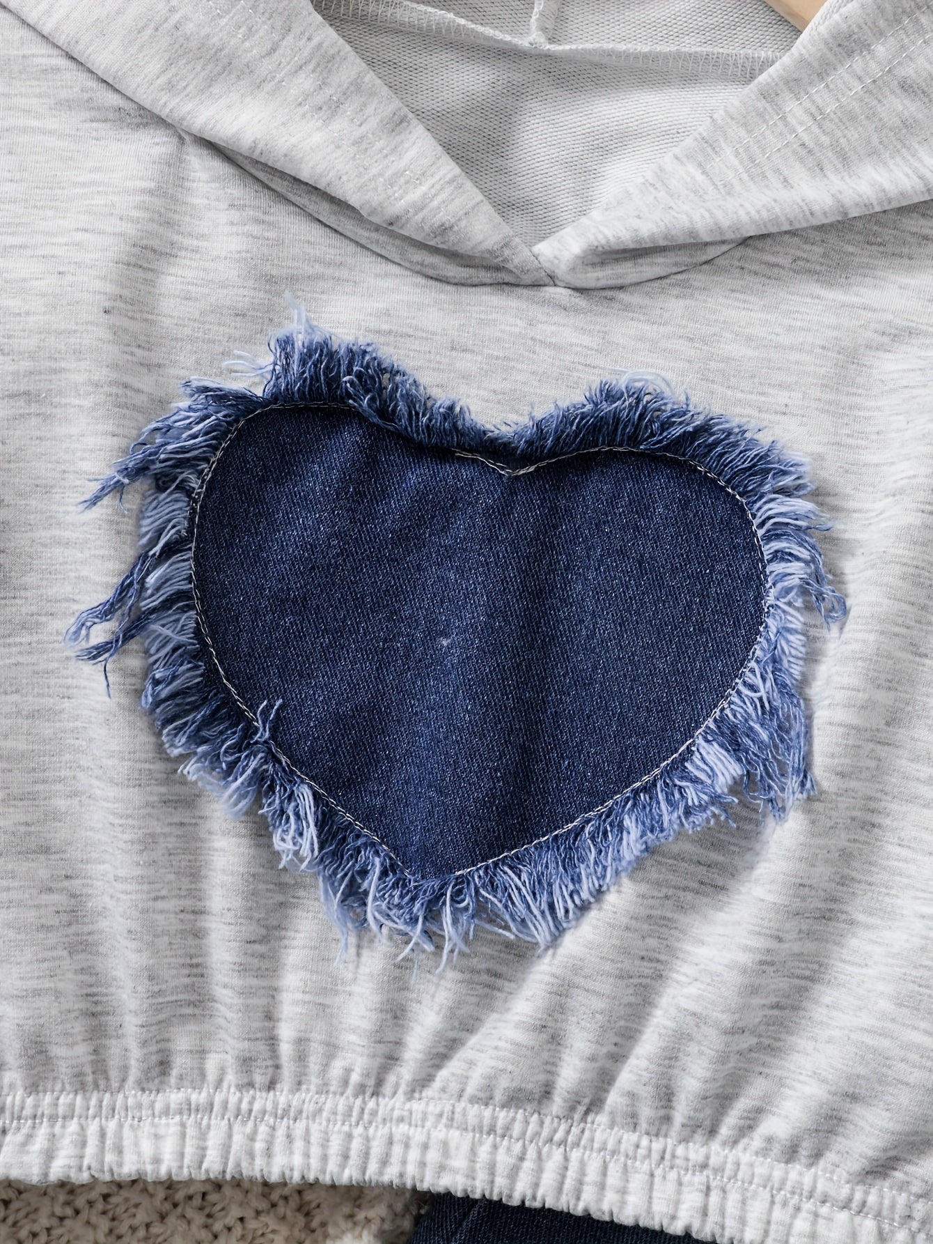 Girls' 2-Piece Denim Flare Jeans and Hoodie Set for Girls 12 and Under