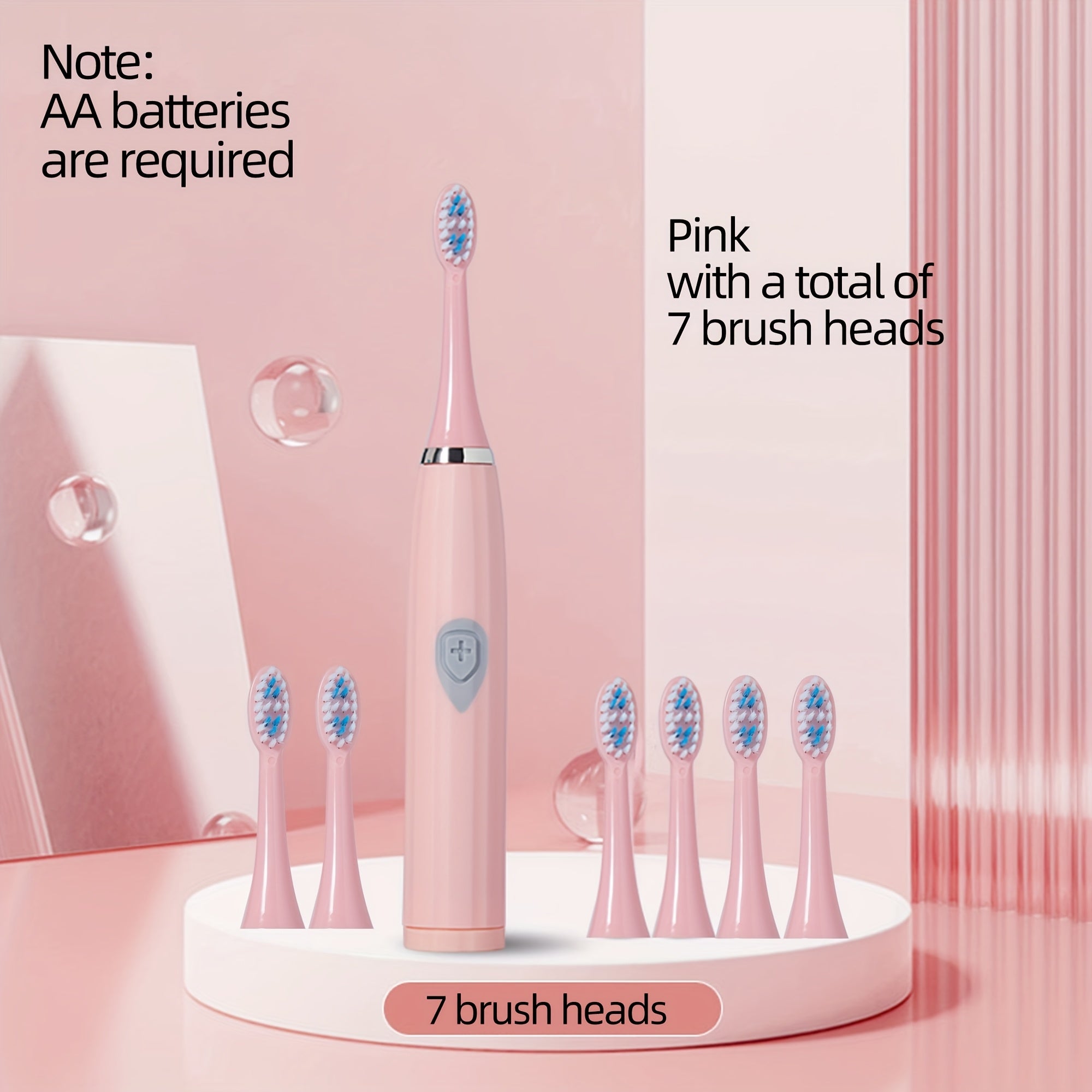 Electric Toothbrush for Adults with Soft Bristle Head Portable Battery Powered