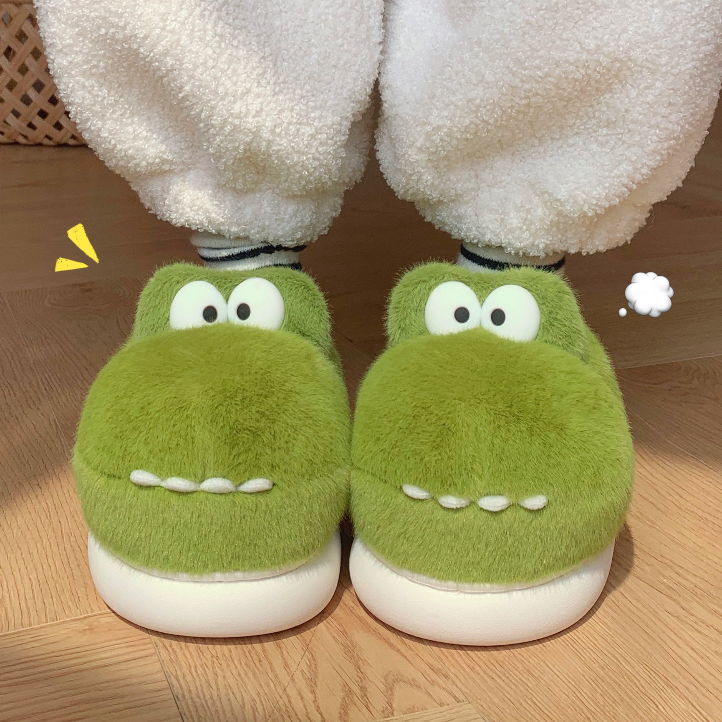 Women's Fluffy Plush Slippers Winter Warm Non-slip Cozy Indoor Shoes